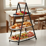 Danny Home 3 Tier Serving Stand with Porcelain Platters at Zubaidas Homestore Pakistan