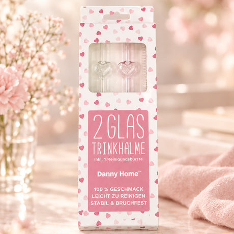 Danny Home 3Pcs Glass Straw Set 0.8x20cm at Zubaidas Homestore Pakistan
