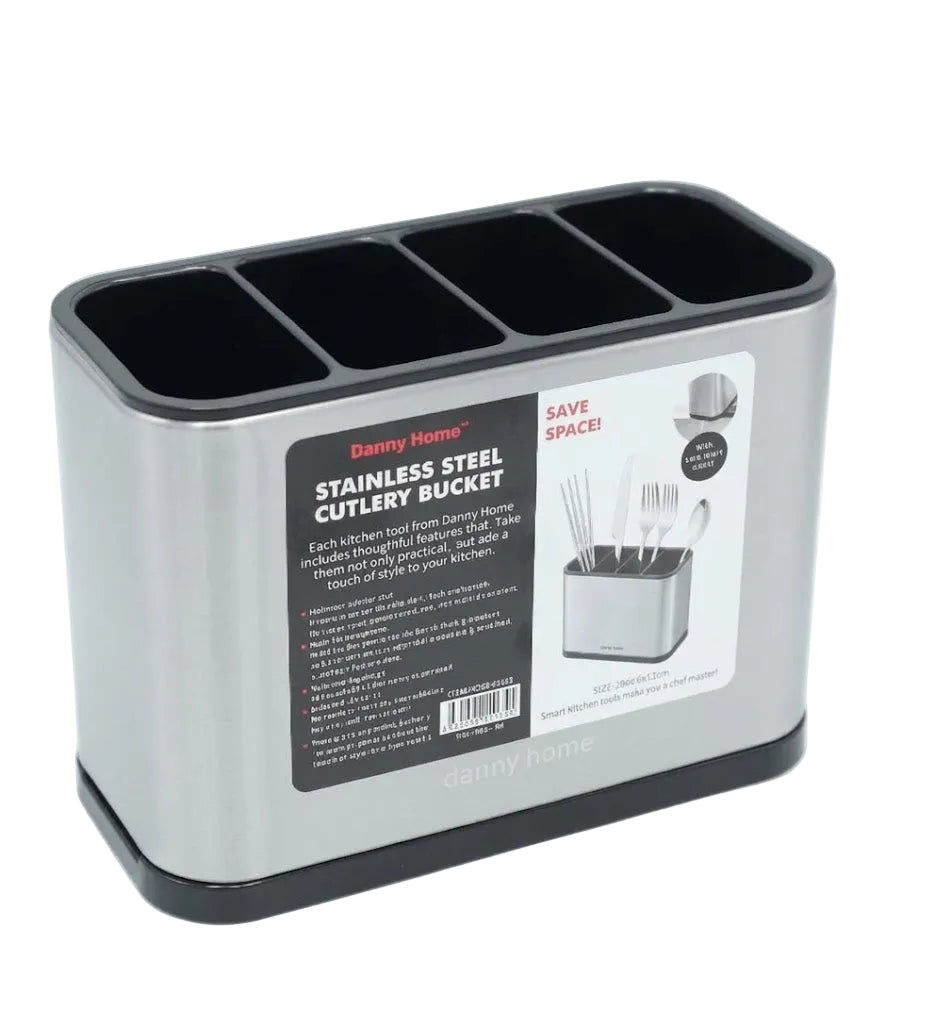 Danny Home 4 Compartment Cutlery Holder Silver at Zubaidas Homestore 