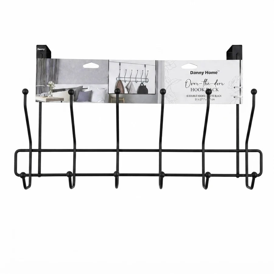 Danny Home 6 Hooks Over The Door Hanger Black at Zubaidas Homestore Pakistan