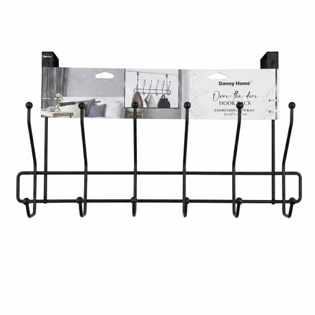 Danny Home 6 Hooks Over The Door Hanger Black at Zubaidas Homestore Pakistan