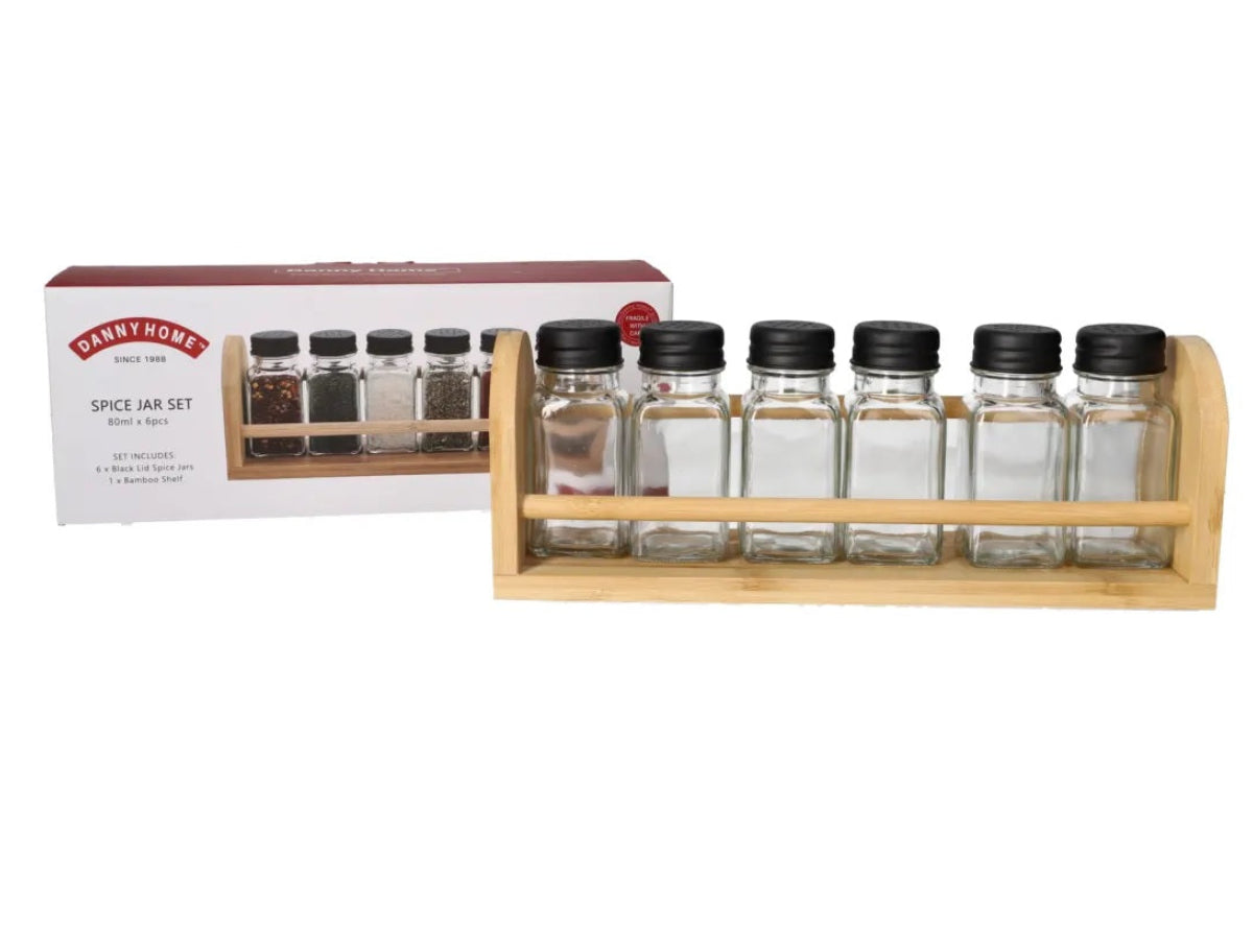 Danny Home 6 Pcs Spice Jar Set with Stand 80ml at Zubaidas Homestore