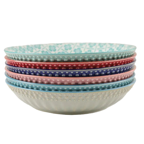 Danny Home 6pcs Ceramic Plate Multi Color 20cm Largest Homestore in Pakistan