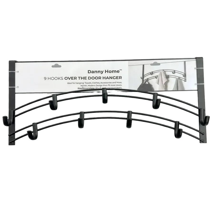 Danny Home 9 Hooks Over The Door Hanger 45cm Black at Zubaidas Homestore Pakistan