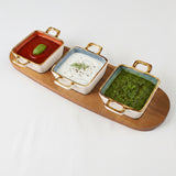Danny Home Acacia Wood Board With Dessert Bowls at Zubaidas Homestore Pakistan