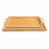 Danny Home Bamboo Serving Tray 2 Pieces Set with Handles at Zubaidas Homestore Pakistan