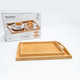 Danny Home Bamboo Tea Serving Tray 2 Pieces Set at Zubaidas Homestore 