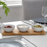 Danny Home Bamboo Tray and Ceramic Bowls 4 Pieces Set at Zubaidas Homestore