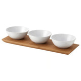 Danny Home Bamboo Tray and Ceramic Bowls 4 Pieces Set at Zubaidas Homestore Pakistan