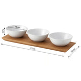 Danny Home Bamboo Tray and Ceramic Bowls 4 Pieces Set at Zubaidas Homestore. Most Trusted Homestore in Pakistan