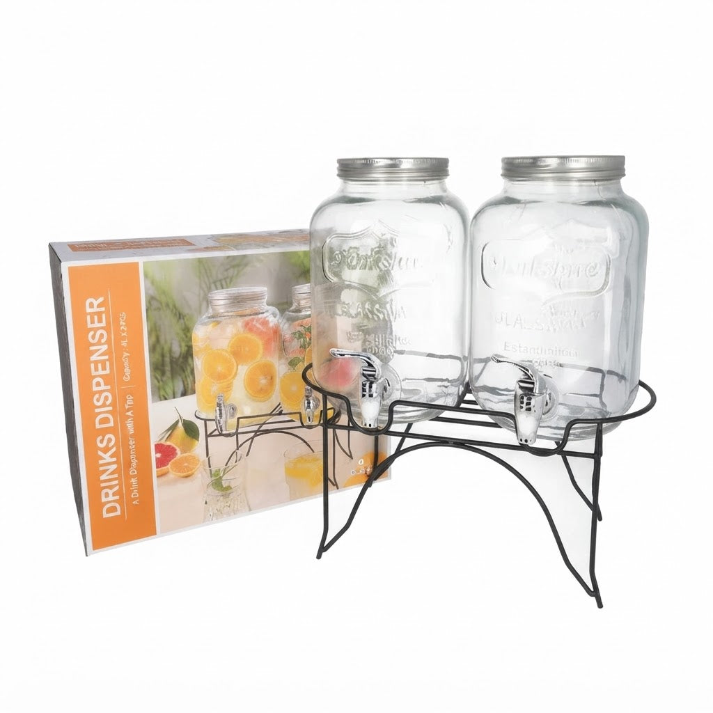 Danny Home Beverage Dispenser 2 Pieces With Stand at Zubaidas Homestore