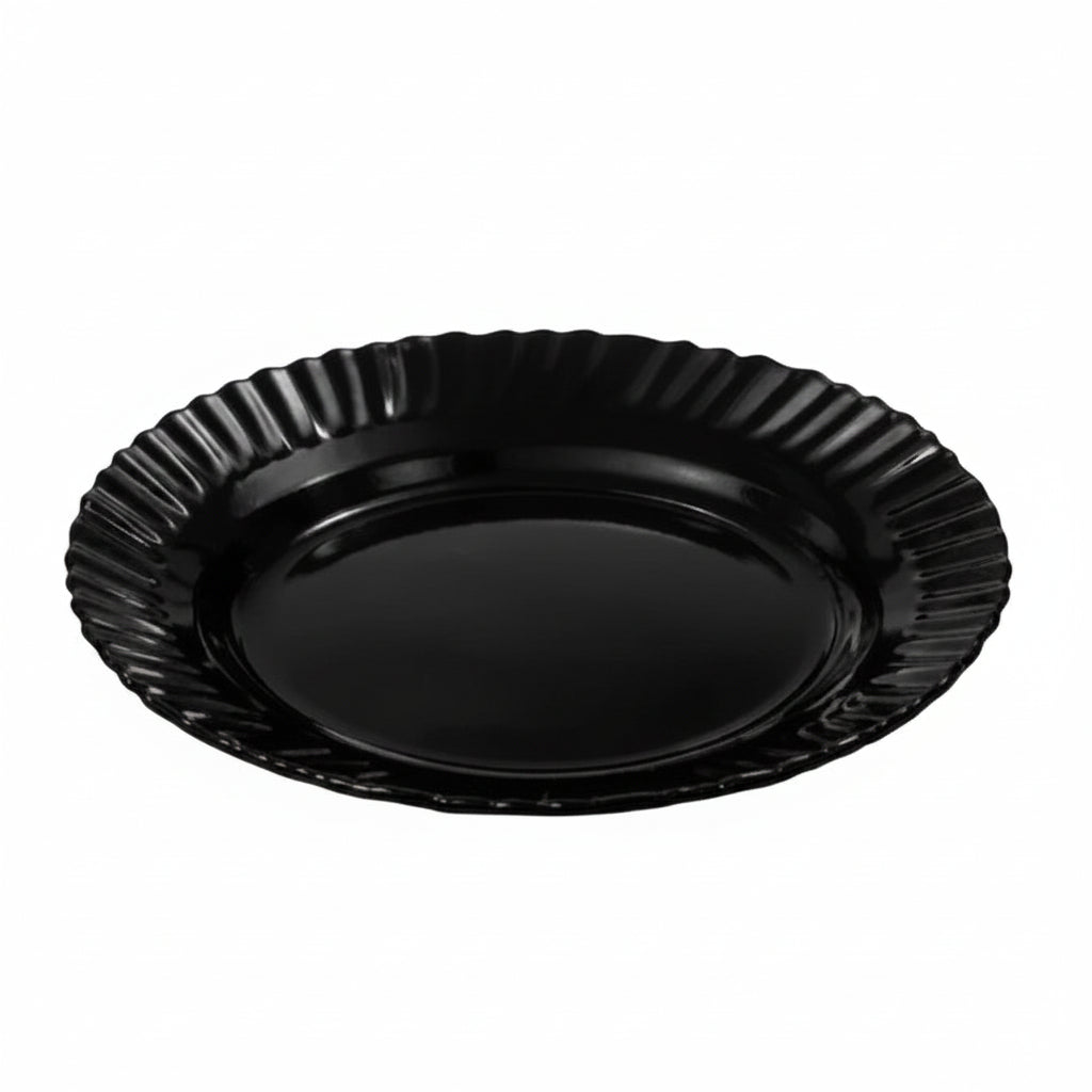 Danny Home Black Opal Glass Scalloped Plate 27cm at Zubaidas Homestore Pakistan