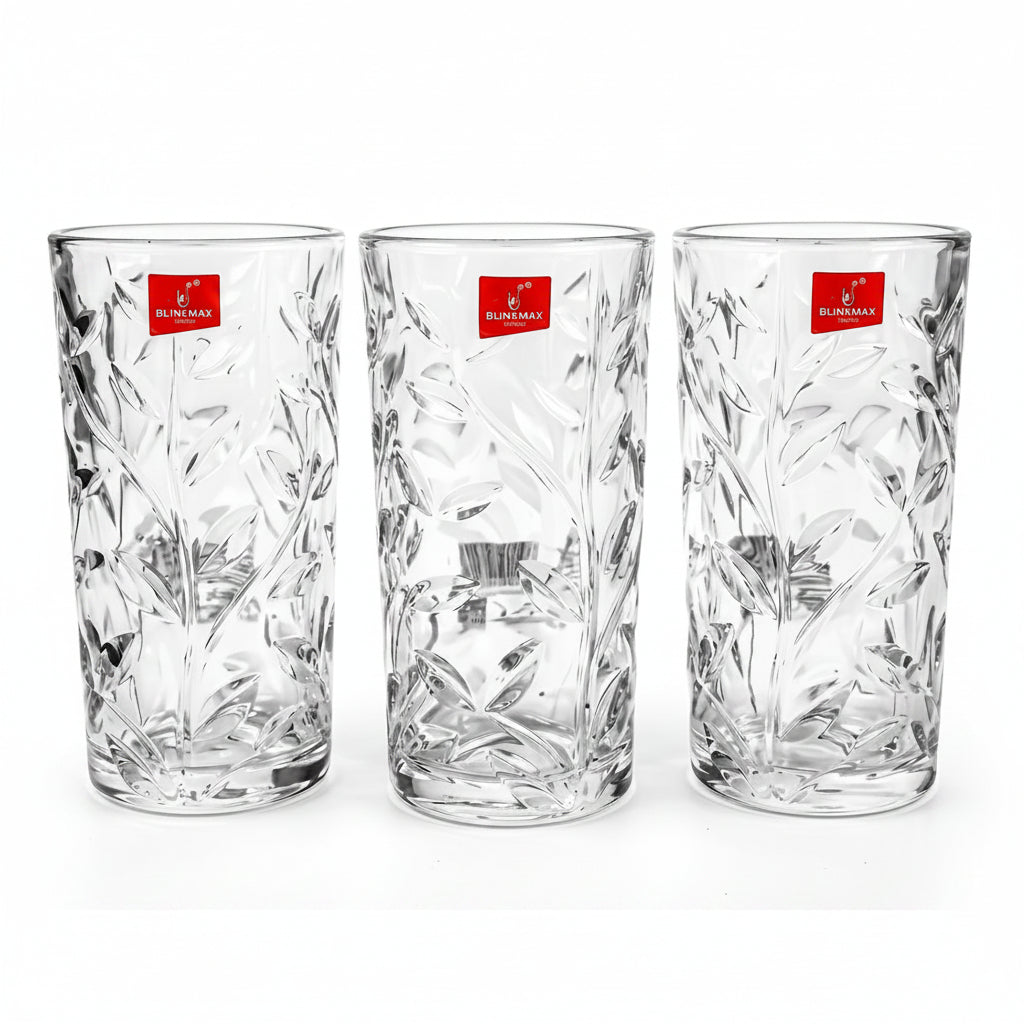 Blinkmax 3 Piece Floral Vine Glass Set at Zubaidas Homestore Pakistan