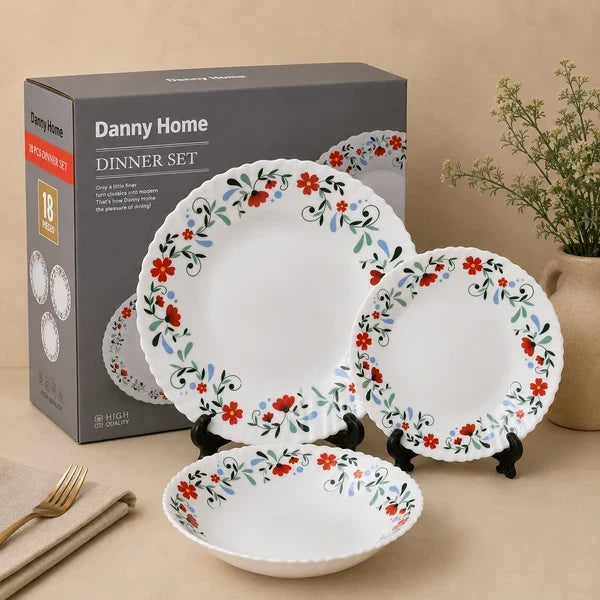Danny Home Blossom Scarlet Dinner Set 18 Pieces at Zubaidas Homestore Pakistan