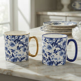Danny Home Blue Floral Ceramic 2 Pieces Mug Set 450ml Zubaidas Homestore