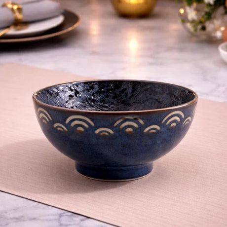 Danny Home Bohemian Design Ceramic Bowl 20cm Blue at Zubaidas Homestore 
