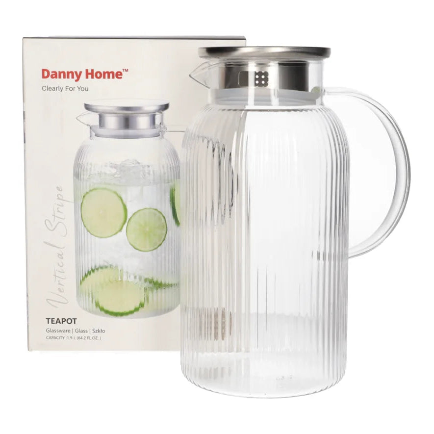 Danny Home Borosilicate Glass Juice Jar With Lid 1.9 Liter at Zubaidas Homestore 