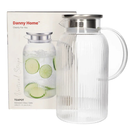 Danny Home Borosilicate Glass Juice Jar With Lid 1.9 Liter at Zubaidas Homestore 