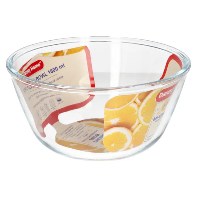 Danny Home Borosilicate Glass Salad Bowl 1600ml at Zubaidas Homestore 
