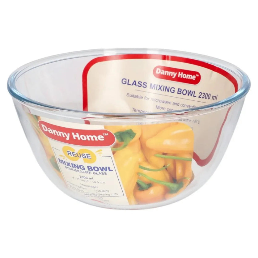 Danny Home Borosilicate Glass Salad Bowl 2300ml at Zubaidas Homestore 
