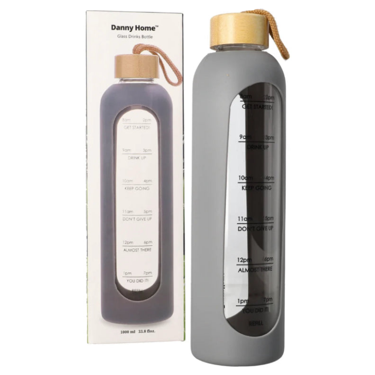 Danny Home Borosilicate Glass water Bottle 1 Liter at Zubaidas Homestore
