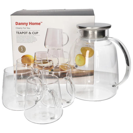 Danny Home Borosilicate Juice Jar and Glass 5 Pieces Set at Zubaidas Homestore 