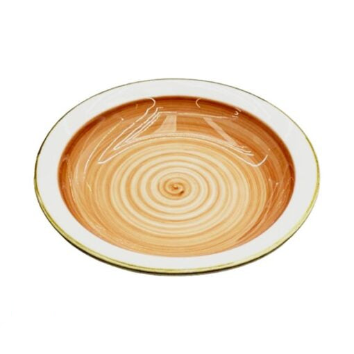Danny Home Brown Spiral Ceramic Dinner Plate 26cm at Zubaidas Homestore 