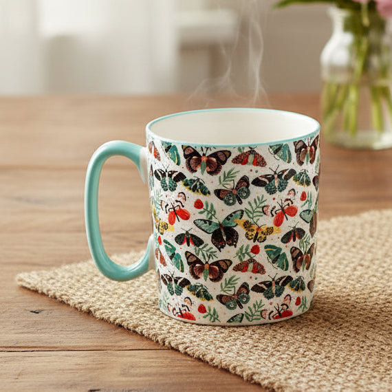 Danny Home Butterfly Printed Ceramic Mug 450ml Zubaidas Homestore