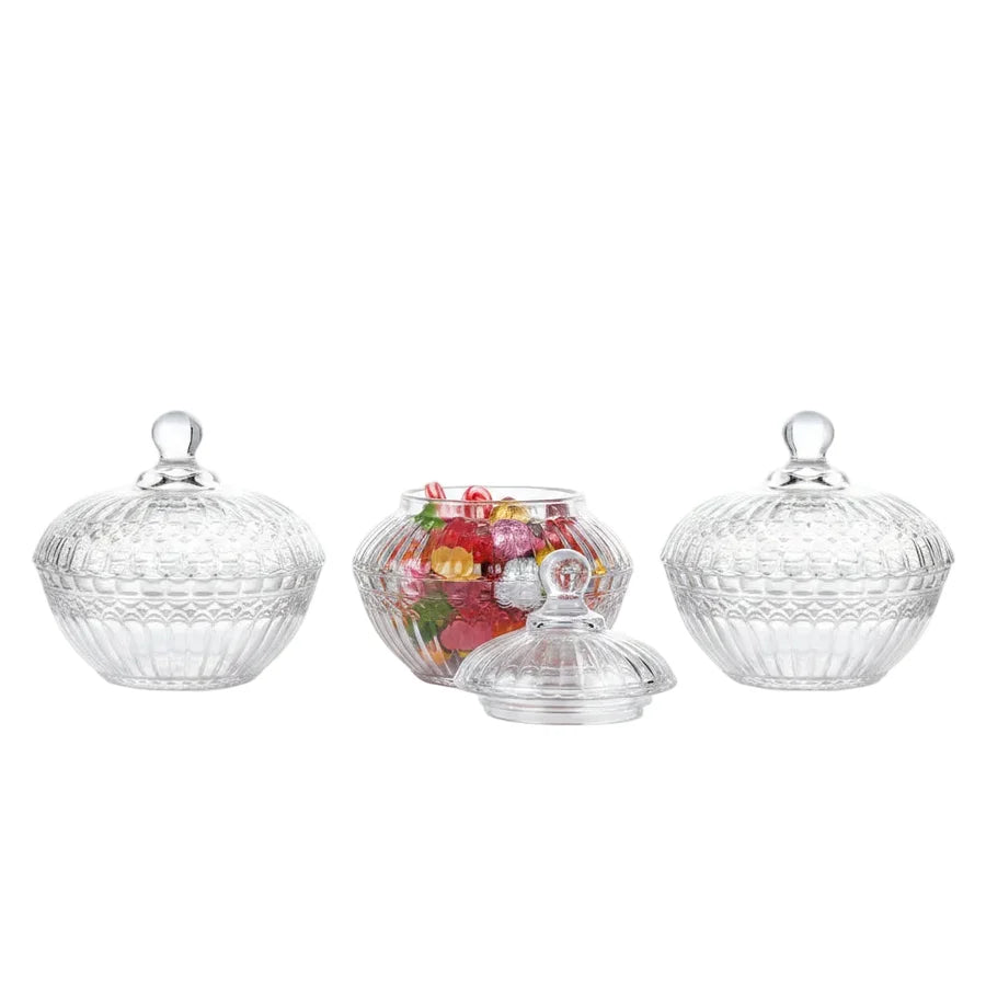 Danny Home Candy Dome Jar With Lid 3 Pieces Set at Zubaidas Homestore Pakistan