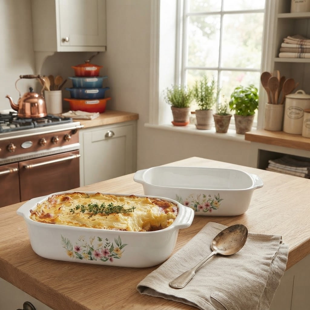 Danny Home Casserole Baking Dish 2 Pieces Set Floral 24cm at Zubaidas Homestore
