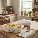 Danny Home Casserole Baking Dish 2 Pieces Set Floral 24cm at Zubaidas Homestore
