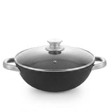 Danny Home Cast Iron Non Stick Wok With Glass Lid 20x8cm at Zubaidas Homestore - Hosting Pakistan's Largest Collection of Woks in Pakistan