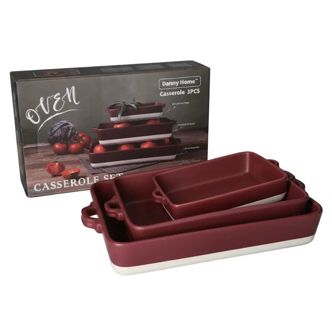 Danny Home Ceramic Bakeware 3 Pieces Set with Handle at Zubaidas Homestore Pakistan 
