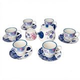 Danny Home Ceramic Blue Floral 16 Pieces Tea Set at Zubaidas Homestore Pakistan