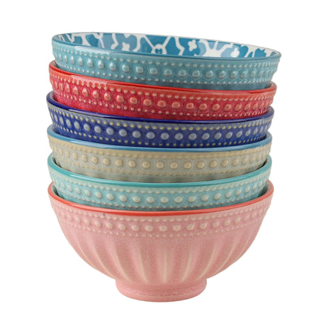 Danny Home Ceramic Bowl 6 Pieces Set Multi Color 12cm at Zubaidas Homestore 
