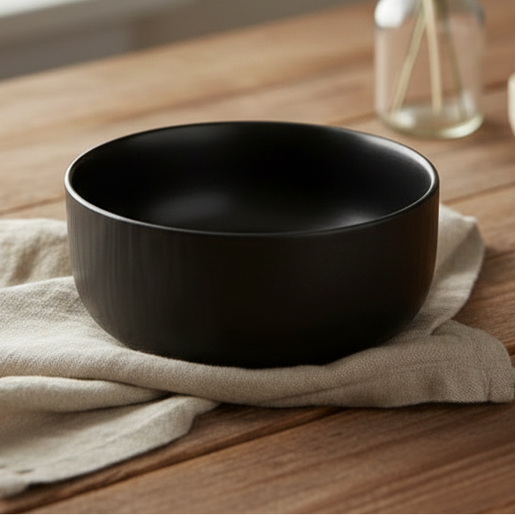 Danny Home Ceramic Cereal Bowl Black 15cm at Zubaidas Homestore 