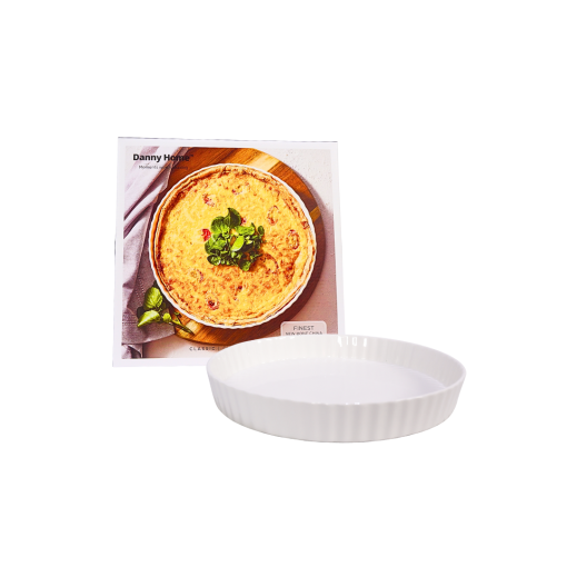 Danny Home Ceramic Deep Quiche Dish 27.5cm White at Zubaidas Homestore 
