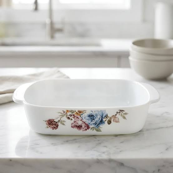 Danny Home Ceramic Flower Design Bakeware Dish 25cm at Zubaidas Homestore 