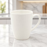 Danny Home Ceramic Fluted Coffee Mug 330ml White at Zubaidas Homestore