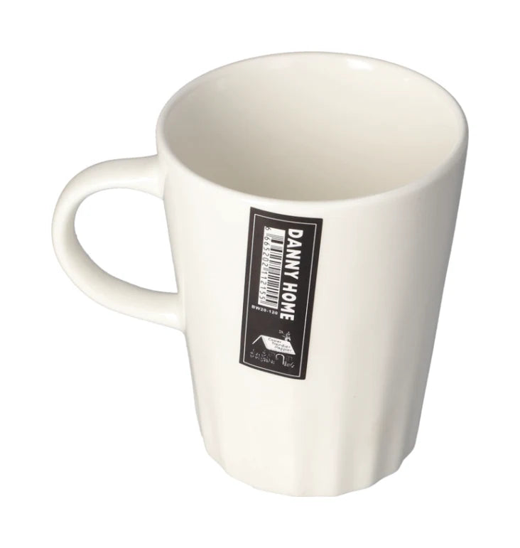 Danny Home Ceramic Fluted Coffee Mug 350ml White at Zubaidas Homestore Pakistan
