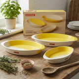 Danny Home Ceramic Oval Baking Dish 3 Piece Set at Zubaidas Homestore