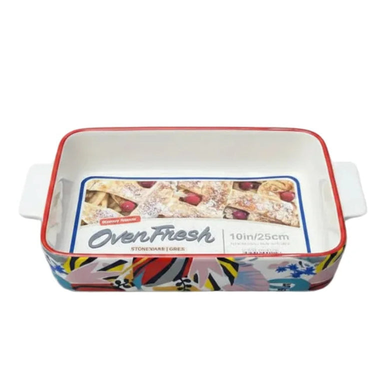 Danny Home Ceramic Rectangular Baking Dish Multicolor 25.5cm at Zubaidas Homestore Pakistan