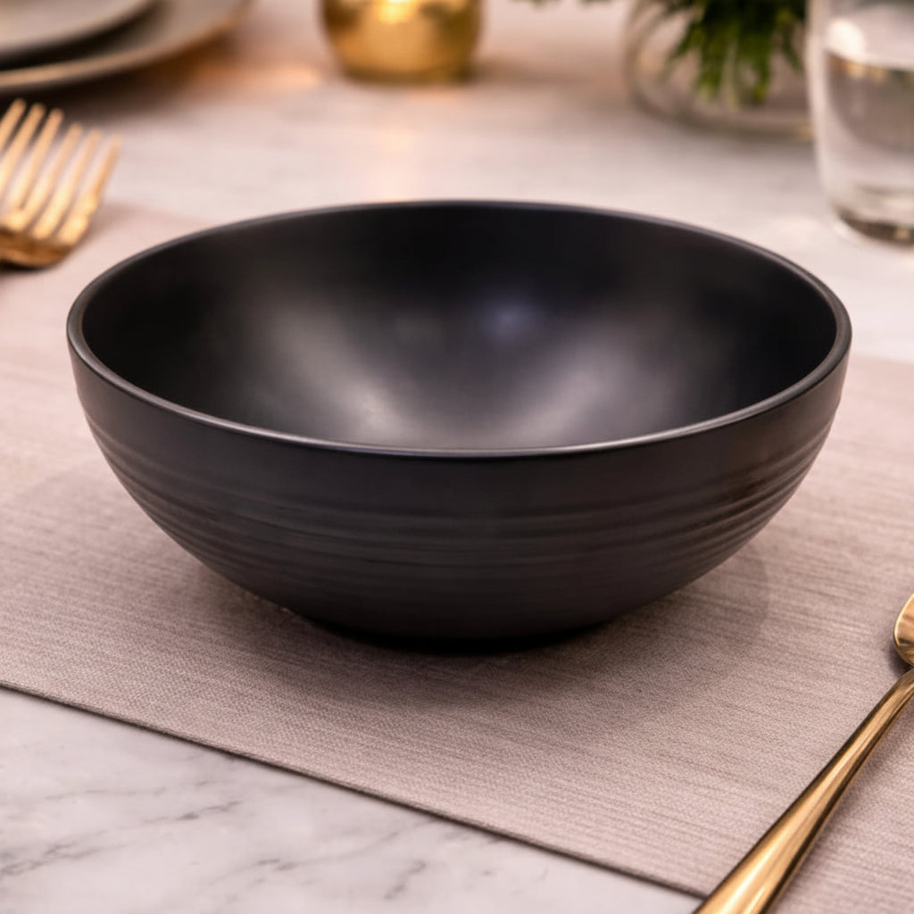 Danny Home Ceramic Salad Bowl Black 20cm at Zubaidas Homestore