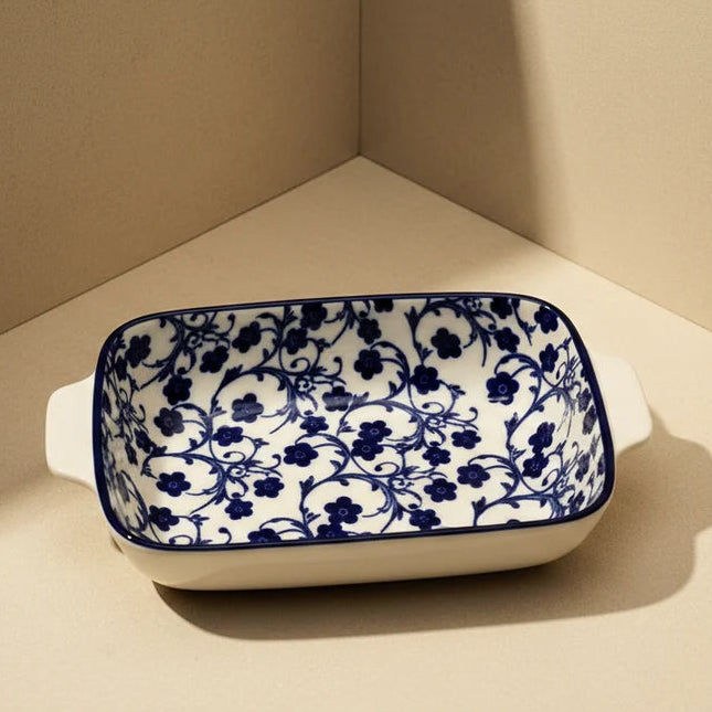 Danny Home Ceramic Serving Dish Flower Blue 17.7cm at Zubaidas Homestore 