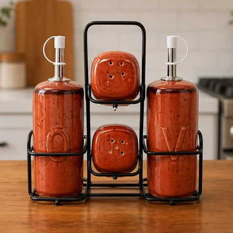 Danny Home Ceramic Spice and Oil Bottle Dispenser Set at Zubaidas Homestore 