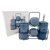 Danny Home Ceramic Spice and Oil Bottle Dispenser Set Blue at Zubaidas Homestore Pakistan