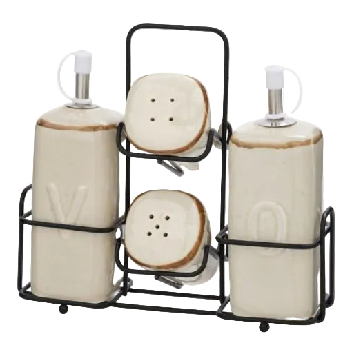 Danny Home Ceramic Spice and Oil Bottle Dispenser Set Cream at Zubaidas Homestore Pakistan