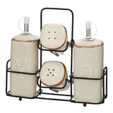 Danny Home Ceramic Spice and Oil Bottle Dispenser Set Cream at Zubaidas Homestore Pakistan