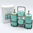 Danny Home Ceramic Spice and Oil Bottle Dispenser Set Turquoise at Zubaidas Homestore Pakistan