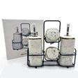 Danny Home Ceramic Spice and Oil Bottle Dispenser Set White at Zubaidas Homestore Pakistan